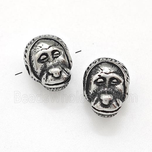 Stainless Steel Human Beads Antique Silver