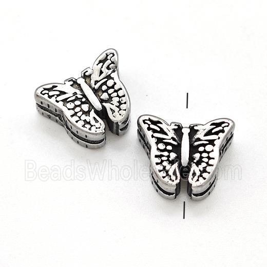 Stainless Steel Butterfly Beads Antique Silver
