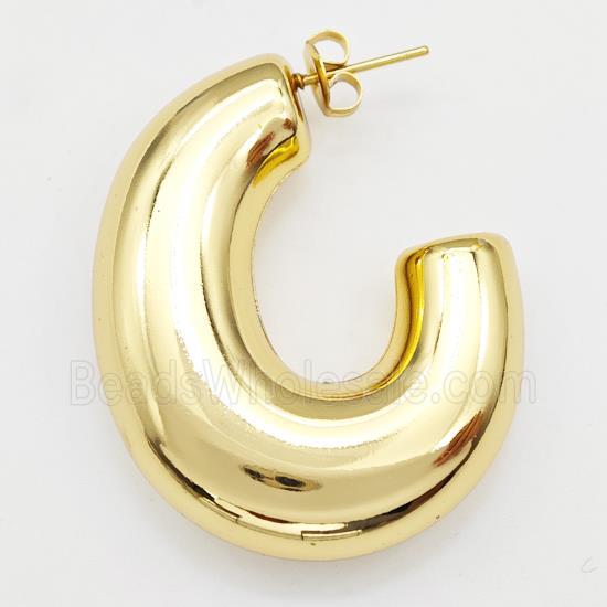 304 Stainless Steel Stud Earring Gold Plated