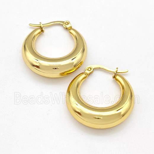 304 Stainless Steel Earring Hollow Gold Plated