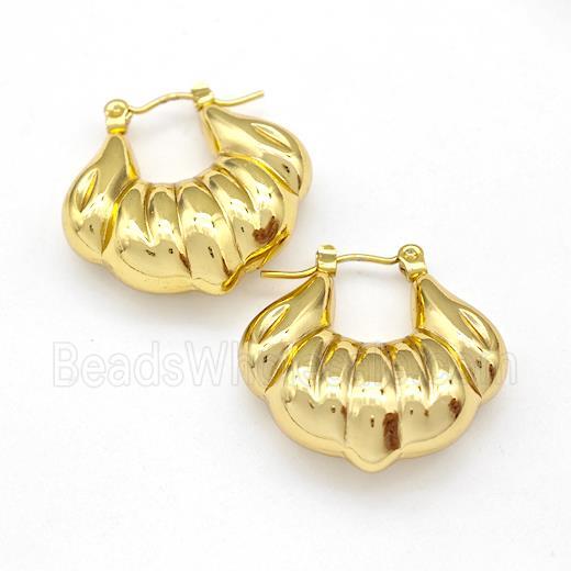 304 Stainless Steel Earring Hollow Gold Plated
