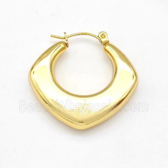 304 Stainless Steel Earring Hollow Gold Plated
