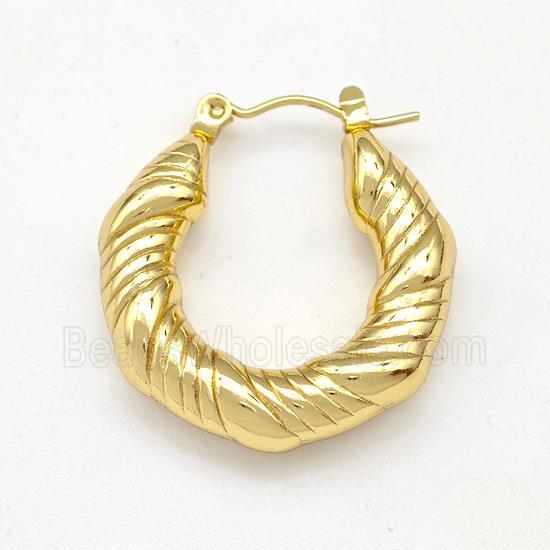 304 Stainless Steel Earring Hollow Gold Plated