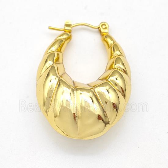 304 Stainless Steel Earring Hollow Gold Plated