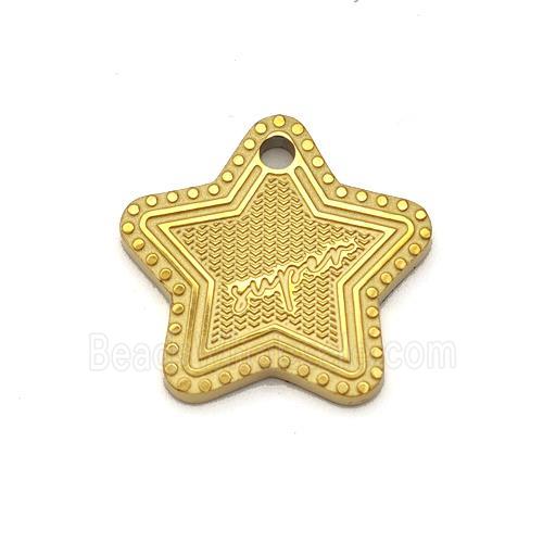 Stainless Steel Star Pendant Gold Plated