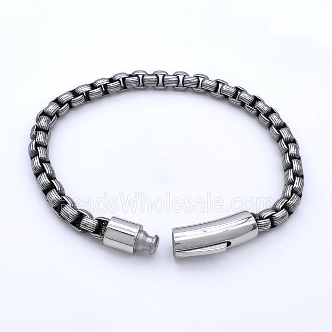 304 Stainless Steel Bracelet Antique Silver