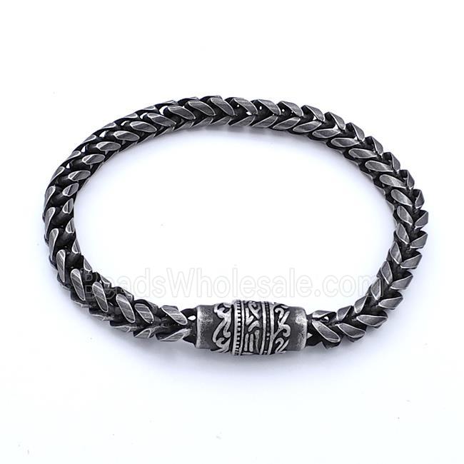 304 Stainless Steel Bracelet Antique Black