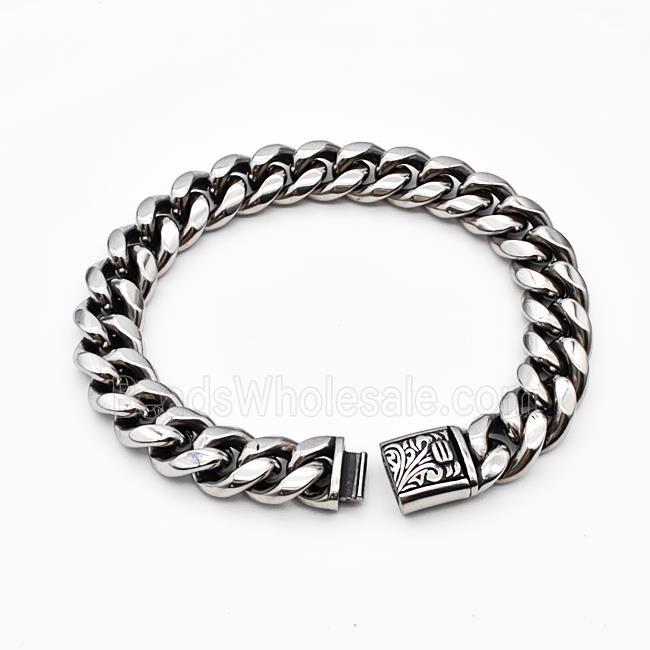 304 Stainless Steel Bracelet Antique Silver