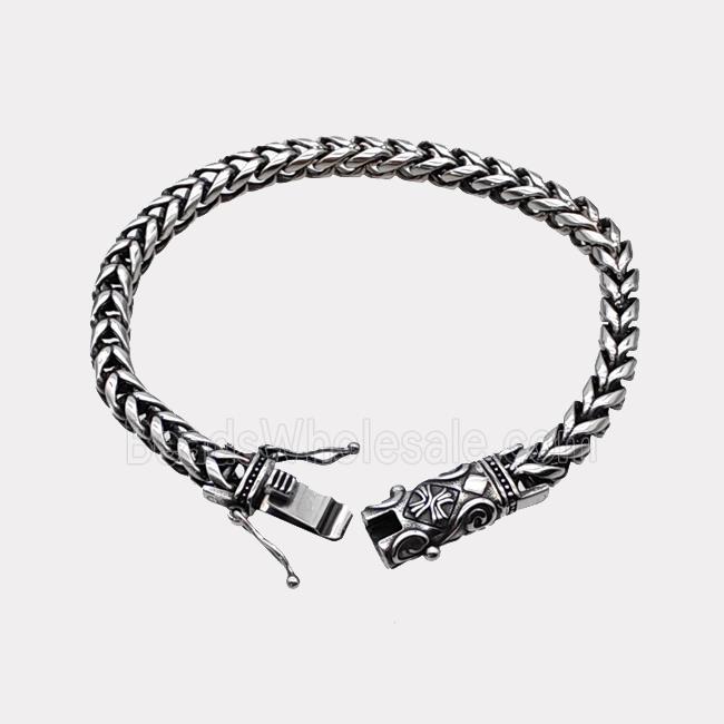 304 Stainless Steel Bracelet Antique Silver