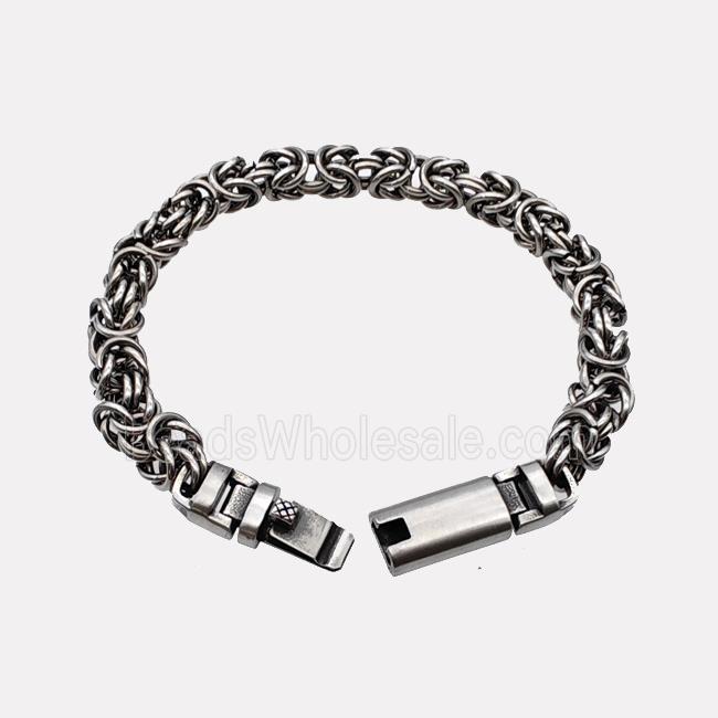 304 Stainless Steel Bracelet Antique Silver