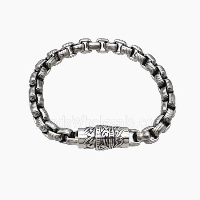 304 Stainless Steel Bracelet Antique Silver