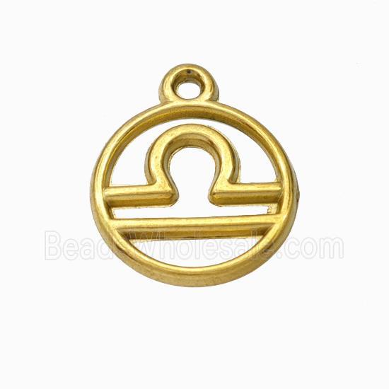 Stainless Steel Symbol Pendant Zodiac Libra Gold Plated