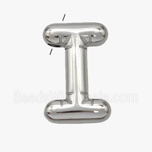 Raw Stainless Steel Letter-I Pendant