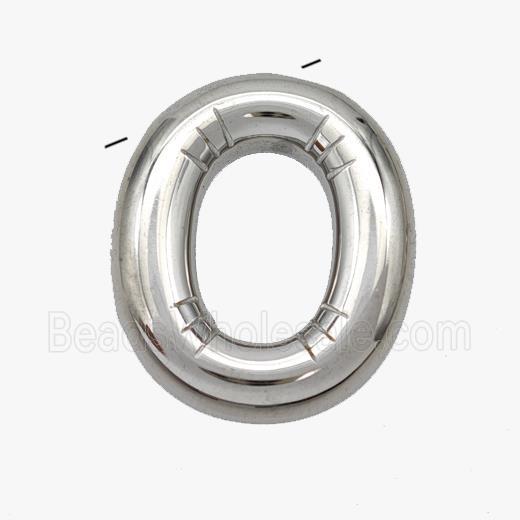Raw Stainless Steel Letter-O Pendant