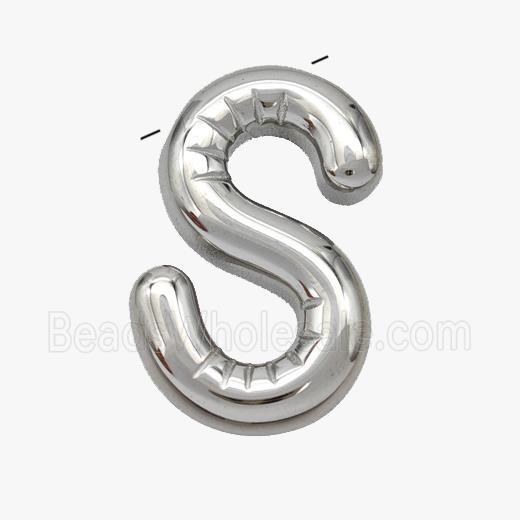Raw Stainless Steel Letter-S Pendant