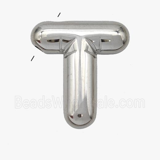 Raw Stainless Steel Letter-T Pendant