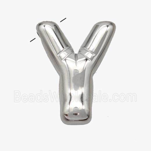 Raw Stainless Steel Letter-Y Pendant