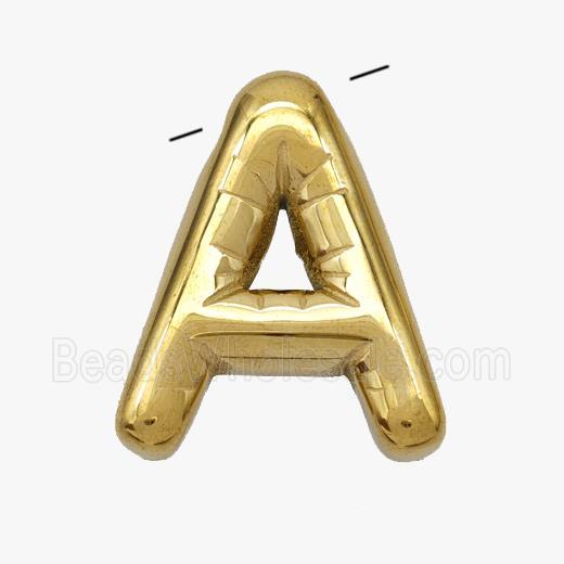 Stainless Steel Letter-A Pendant Gold Plated