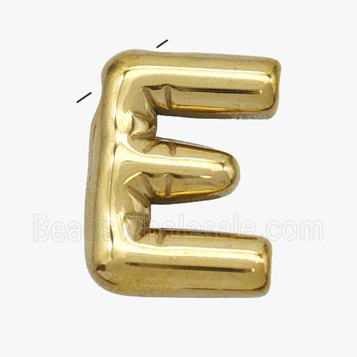 Stainless Steel Letter-E Pendant Gold Plated