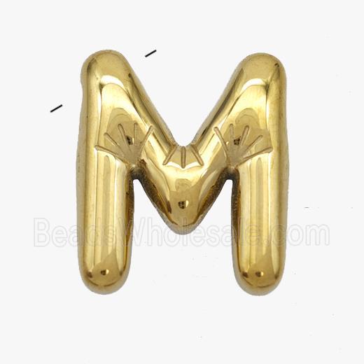 Stainless Steel Letter-M Pendant Gold Plated