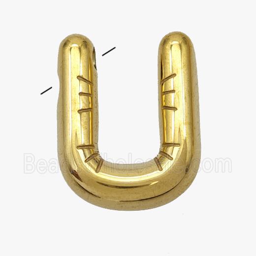 Stainless Steel Letter-U Pendant Gold Plated
