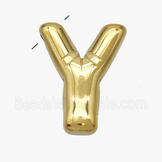 Stainless Steel Letter-Y Pendant Gold Plated