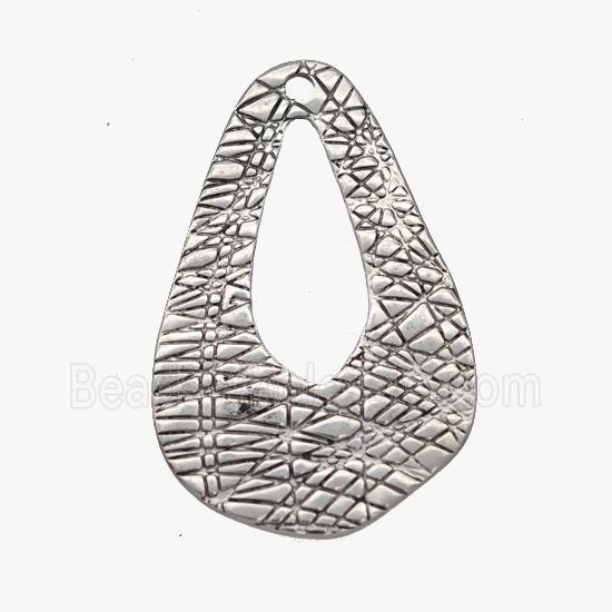Raw Stainless Steel Teardrop Pendant Brushed
