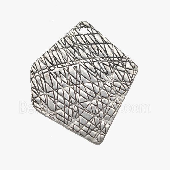 Raw Stainless Steel Slice Pendant Brushed
