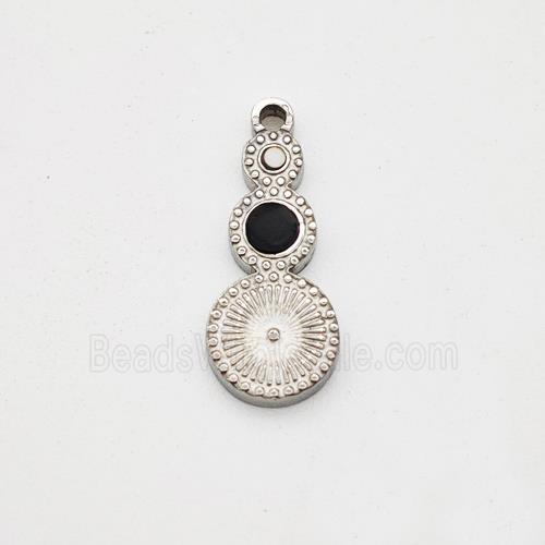 Raw Stainless Steel Clock Pendant Pave Acrylic