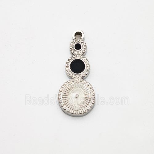Raw Stainless Steel Clock Pendant Pave Acrylic