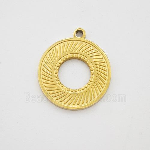 Stainless Steel Sun Pendant Gold Plated