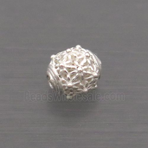 Sterling Silver Beads Round Hollow
