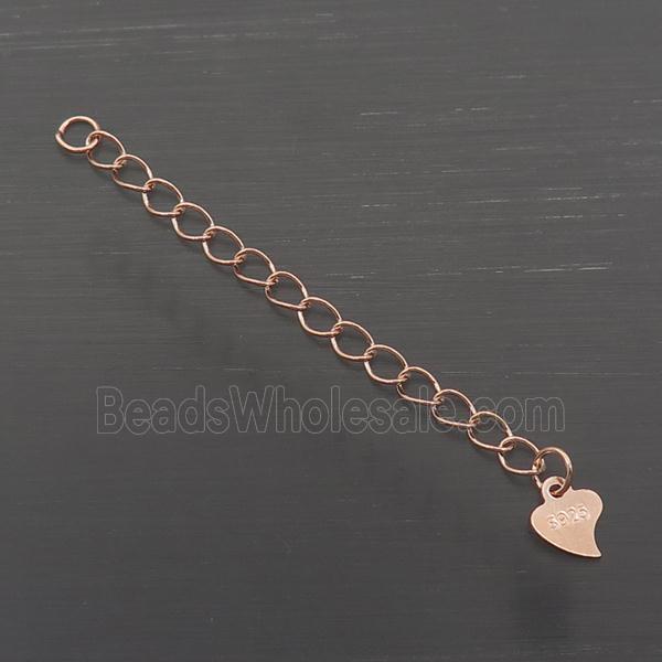 Sterling Silver Chain Necklace Extender Rose Gold