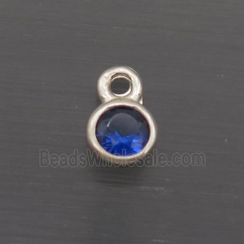 Sterling Silver Circle Pendant Pave Crystal
