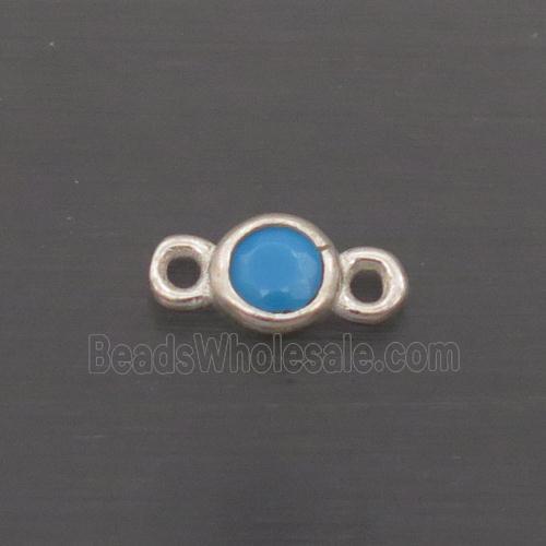 Sterling Silver Circle Connector Pave Crystal