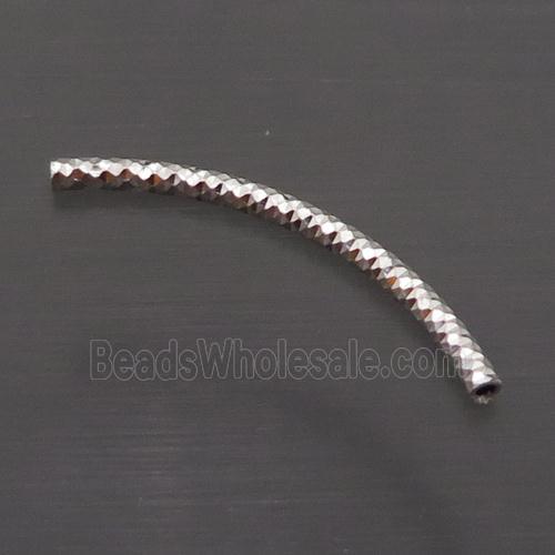Sterling Silver Bend Tube Beads Column