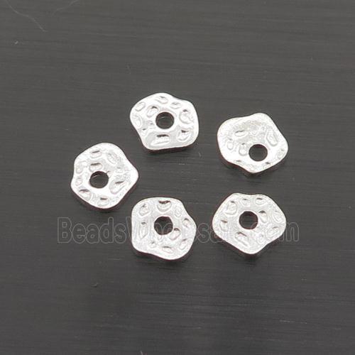 Sterling Silver Spacer Beads Hammered