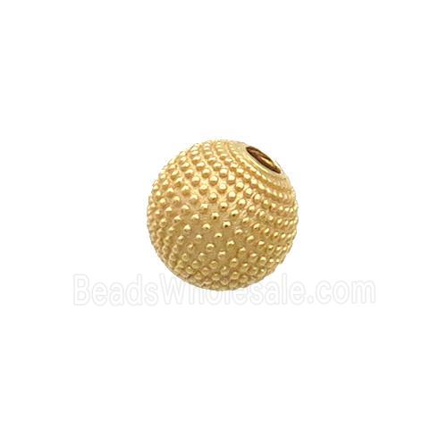 Sterling Silver Beads Round Gold Plated