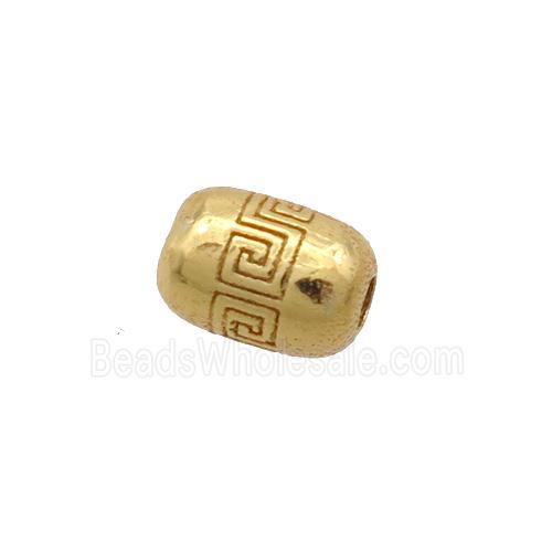 Sterling Silver Beads Barrel Gold Plated