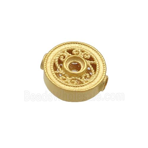 Sterling Silver Beads Circle Gold Plated