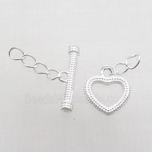 Sterling Silver Toggle Clasp Shiny Silver