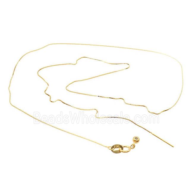 Sterling Silver Necklace Box Chain Gold Plated