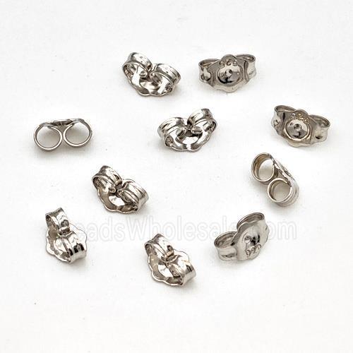 Sterling Silver Earring Back Nuts Platinum Plated