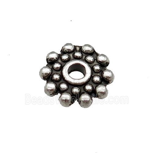 Tibetan Style Zinc Daisy Spacer Beads Antique Silver