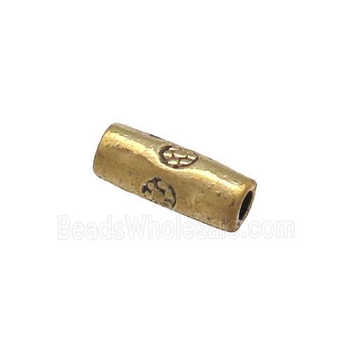 Tibetan Style Zinc Tube Beads Gold Plated
