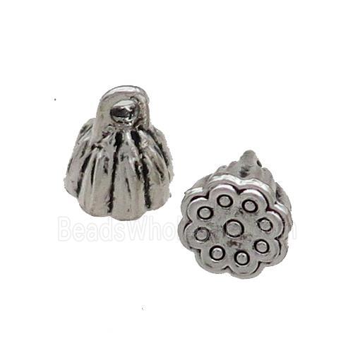 Tibetan Style Zinc Lotus Pendant Antique Silver
