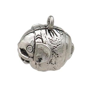 Tibetan Style Zinc Elephant Charms Pendant Antique Silver, approx 14-17mm [AD63299]