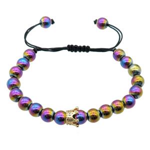 rainbow Hematite Bracelet, adjustable, approx 8mm dia [BR10542]