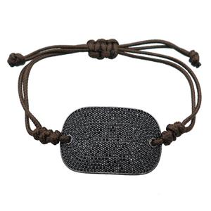 brown Waxed Fabric Bracelet, adjustable, approx 26-40mm [BR10562]