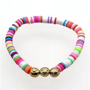 Polymer Clay Bracelets, stretchy, approx 6mm dia [BR10576]